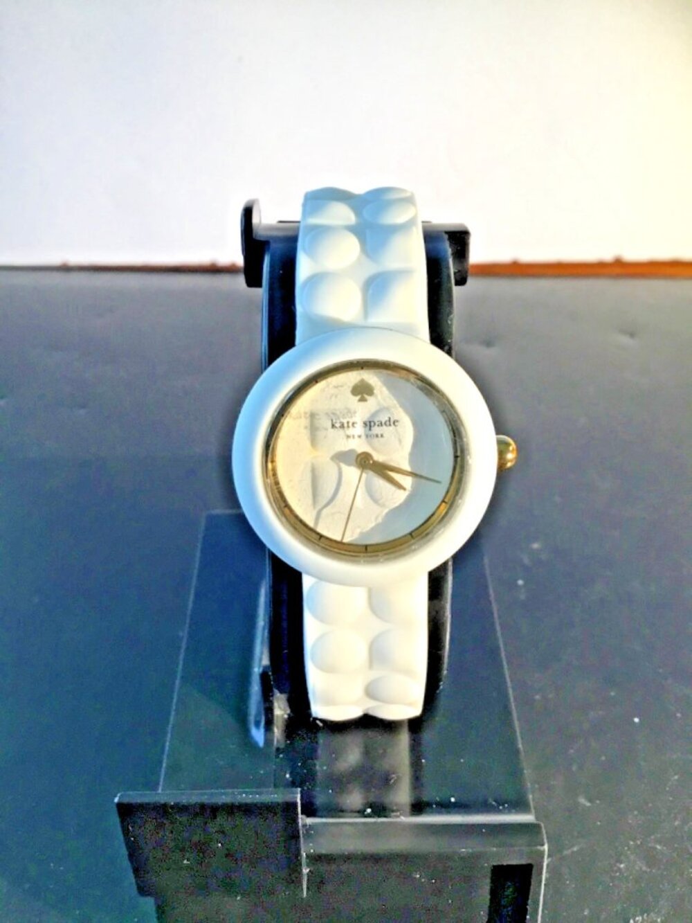kate spade mini park row white silicone watch KSW1829=NEW=GREAT CONDITION=NO BOX
